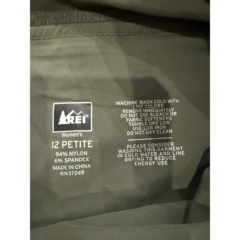 REI Womens Green Nylon Blend Hiking Stretch Pants Size 12 Petite *Flaws* - Picture 5 of 9